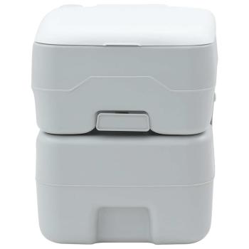 Tragbare Toilette in Grau & Weiß aus Kunststoff - 20 L