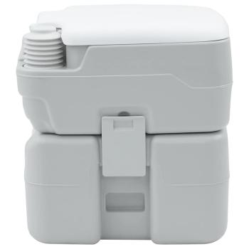Tragbare Toilette in Grau & Weiß aus Kunststoff - 20 L