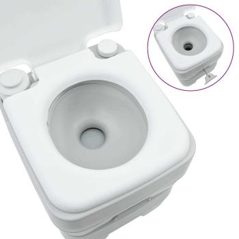 Tragbare Toilette in Grau & Weiß aus Kunststoff - 20 L