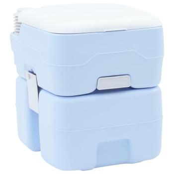 ARDEBO.de - Portable Toilette Blau & Weiß aus Kunststoff 20 L