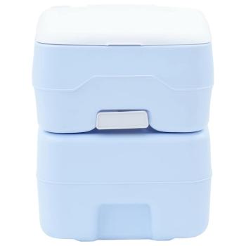 Portable Toilette Blau & Weiß aus Kunststoff 20 L