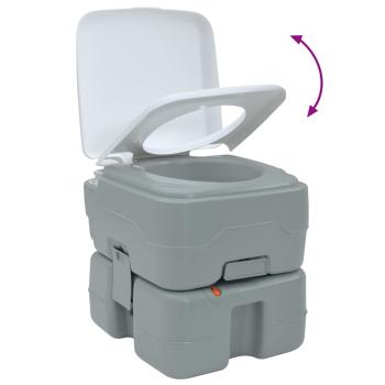 Campingtoilette Tragbar Grau 10L Frischwasser 20L Abwassertank