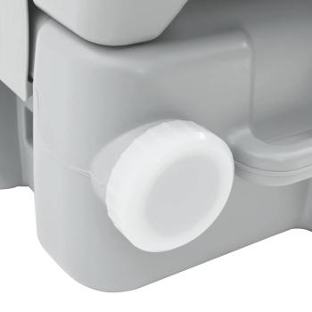 Tragbare Camping-Toilette Grau mit 10L Frischwassertank und 10L Abwassertank