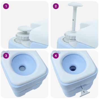 Tragbare Camping-Toilette Blau, 10L Frischwasser, 10L Abwassertank