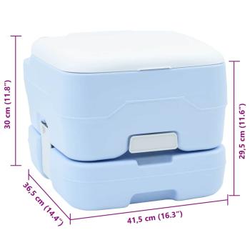 Tragbare Camping-Toilette Blau, 10L Frischwasser, 10L Abwassertank