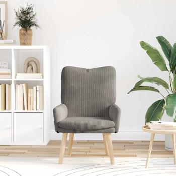 Entspannungssessel Hellgrau Corduroy Stoff