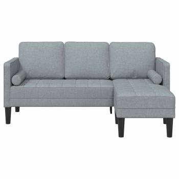 3-Sitzer Sofa L-förmig Hellgrau 160 cm Stoff