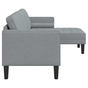 3-Sitzer Sofa L-förmig Hellgrau 160 cm Stoff