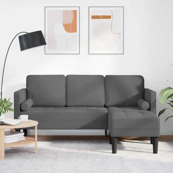 ARDEBO.de - 3-Sitzer L-förmiges Sofa Dunkelgrau 160 cm Stoff