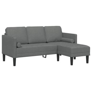 3-Sitzer L-förmiges Sofa Dunkelgrau 160 cm Stoff