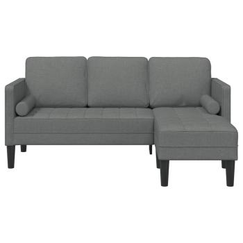 3-Sitzer L-förmiges Sofa Dunkelgrau 160 cm Stoff