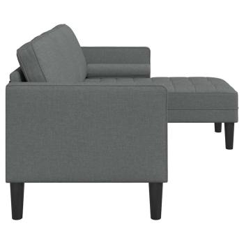 3-Sitzer L-förmiges Sofa Dunkelgrau 160 cm Stoff