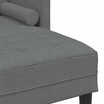 3-Sitzer L-förmiges Sofa Dunkelgrau 160 cm Stoff