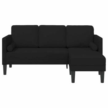 3-Sitzer L-förmiges Sofa Schwarz 160 cm Stoff