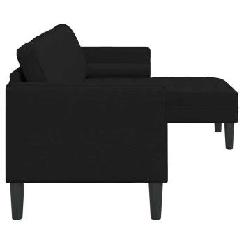 3-Sitzer L-förmiges Sofa Schwarz 160 cm Stoff