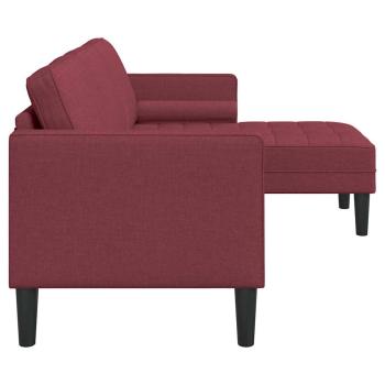 3-Sitzer L-förmiges Sofa Weinrot 160 cm Stoff