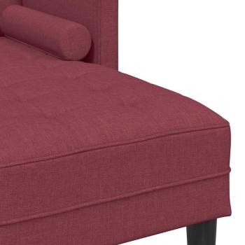 3-Sitzer L-förmiges Sofa Weinrot 160 cm Stoff