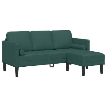 3-Sitzer Sofa L-Form Dunkelgrün 160 cm Stoff