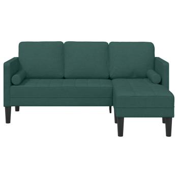 3-Sitzer Sofa L-Form Dunkelgrün 160 cm Stoff