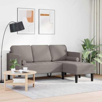 3-Sitzer Sofa L-Form Taupe 160 cm Stoff