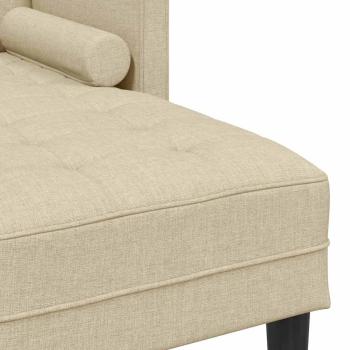 3-Sitzer L-förmiges Sofa Creme 160 cm Stoff