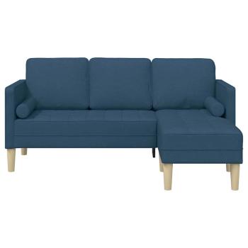 Sofa Set mit Kissen Blau Polyester