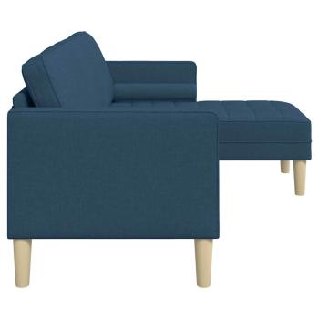 Sofa Set mit Kissen Blau Polyester