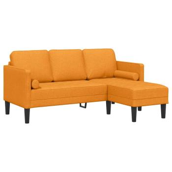 ARDEBO.de - 3-Sitzer L-förmiges Sofa Dunkelgelb 160 cm Stoff