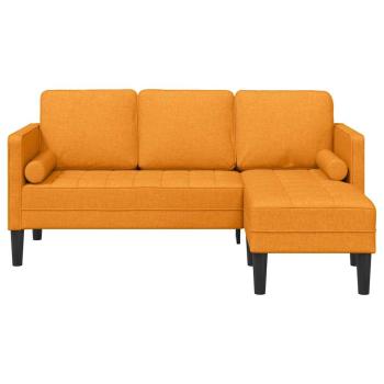 3-Sitzer L-förmiges Sofa Dunkelgelb 160 cm Stoff