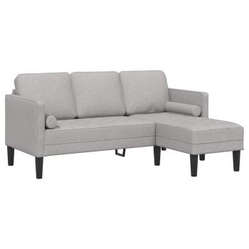 3-Sitzer L-förmiges Sofa Wolken Grau 160 cm Stoff