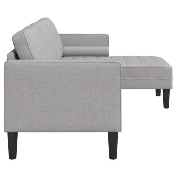 3-Sitzer L-förmiges Sofa Wolken Grau 160 cm Stoff