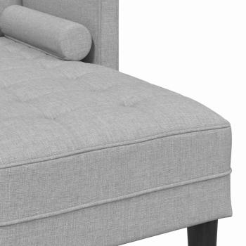 3-Sitzer L-förmiges Sofa Wolken Grau 160 cm Stoff