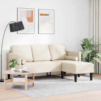 3-Sitzer L-förmiges Sofa Leinen 160 cm