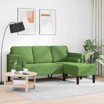 Hellgrün Polyester, Holz Groß Platz für viele Ecksofa Modern