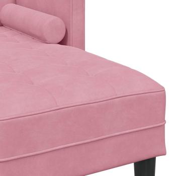 Staubiges Rosa Polyesterstoff mit Schaumstoff und Holzbeinen Groß