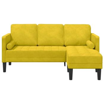 Sofas Gelb Leinenstoff, Holzbeine Standard