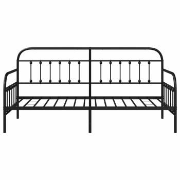 Tagesbettgestell Schwarz 90x190 cm Stahl