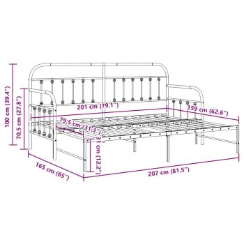 Tagesbettgestell mit Schublade Schwarz 80x200 cm Stahl