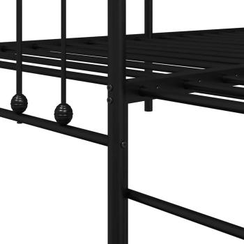 Tagesbettgestell mit Ausziehbett Schwarz 100x190 cm Stahl