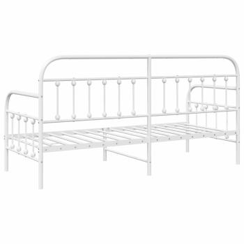 ARDEBO.de - Tagesbettgestell in Weiß 75x190 cm aus Stahl