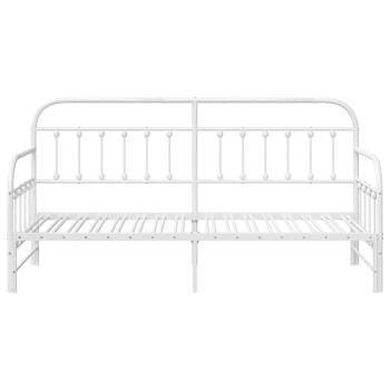 Tagesbettgestell mit Unterbett Weiß 75x190 cm Stahl
