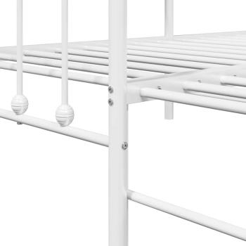 Tagesbettgestell mit Unterbett Weiß 75x190 cm Stahl