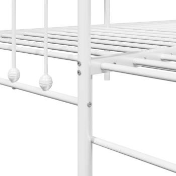Tagesbettgestell mit Ausziehbett in Weiß, 100x200 cm, aus Stahl