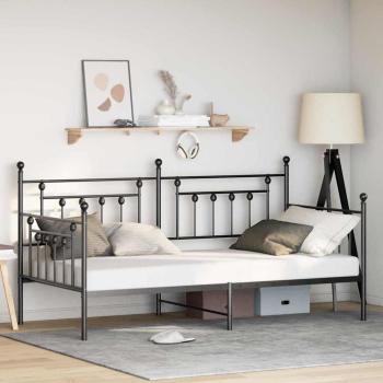 ARDEBO.de - Betten & Bettgestelle Schwarz Metall 100 x 190 cm