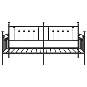 Tagesbettgestell Schwarz 100x200 cm Stahl