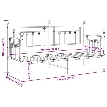 Betten & Bettgestelle Weiß Metall 75 x 190 cm Langlebig