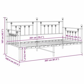 Betten & Bettgestelle Weiß Metall 100 x 200 cm Langlebig Bett