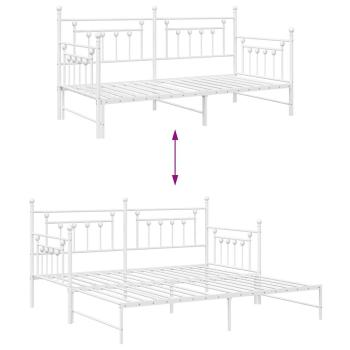 Betten & Bettgestelle Weiß Metall 107 x 203 cm Umwandelbar