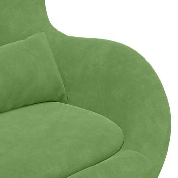 Ei Stuhl mit Fußhocker Hellgrün Samt