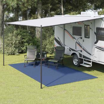 ARDEBO.de - Zeltteppich Anthrazit 4x2 m Blau Polyester 2 x 2 m Outdoor-Zelt
